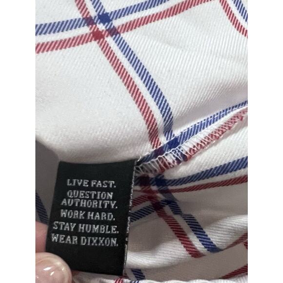 Dixxon Flannel Co Cross Check Mens 2X White Red Plaid Button Snap - Picture 4 of 7